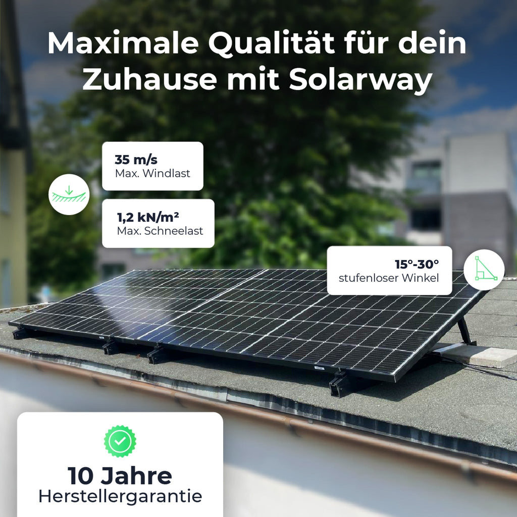Solarway Balkonkraftwerk Halterung Schwarz 15–30°