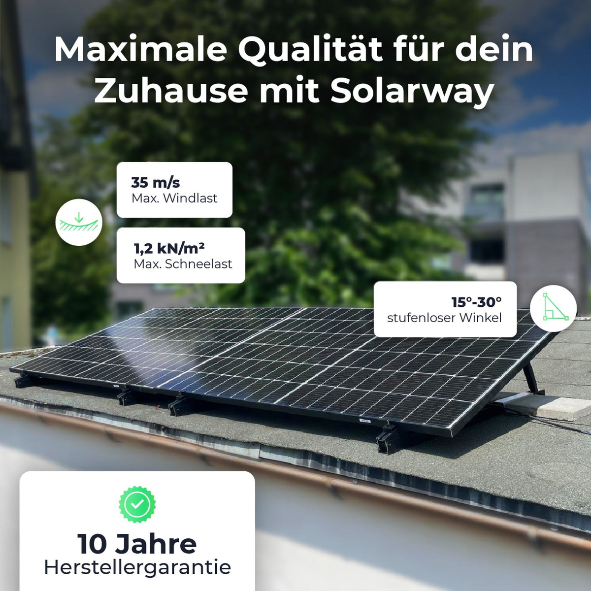 Solarway Balkonkraftwerk Halterung Schwarz 15–30°