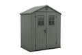 Keter Gartenhaus Darwin 6 x 8, Holzoptik, Farbe Salbeigrün, 4,5 m², 190 x 244 x 221 cm