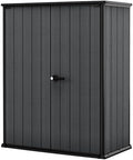 Keter Cortina Alto Aufbewahrungsbox, Geräteschuppen, 1400l Fassungsvermögen, Außenmaße 140x73,6x170,4cm, Evotech Material, Wasserdicht