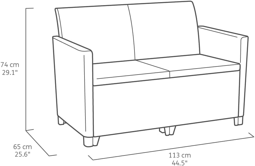 Keter Nora Gartenmöbel Lounge Set, inkl. Sitzkissen, grau, für 4 Personen, wahlweise 3er Sofa + Sessel oder 2x 2-Sitzer Sofa und Tisch