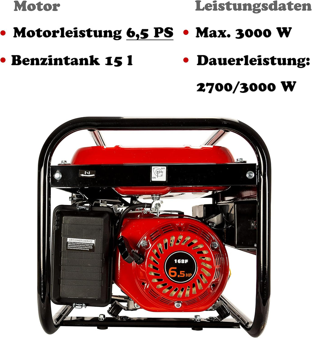 Messermann PT 8500 WI Benzin-Stromerzeuger 6,5 PS