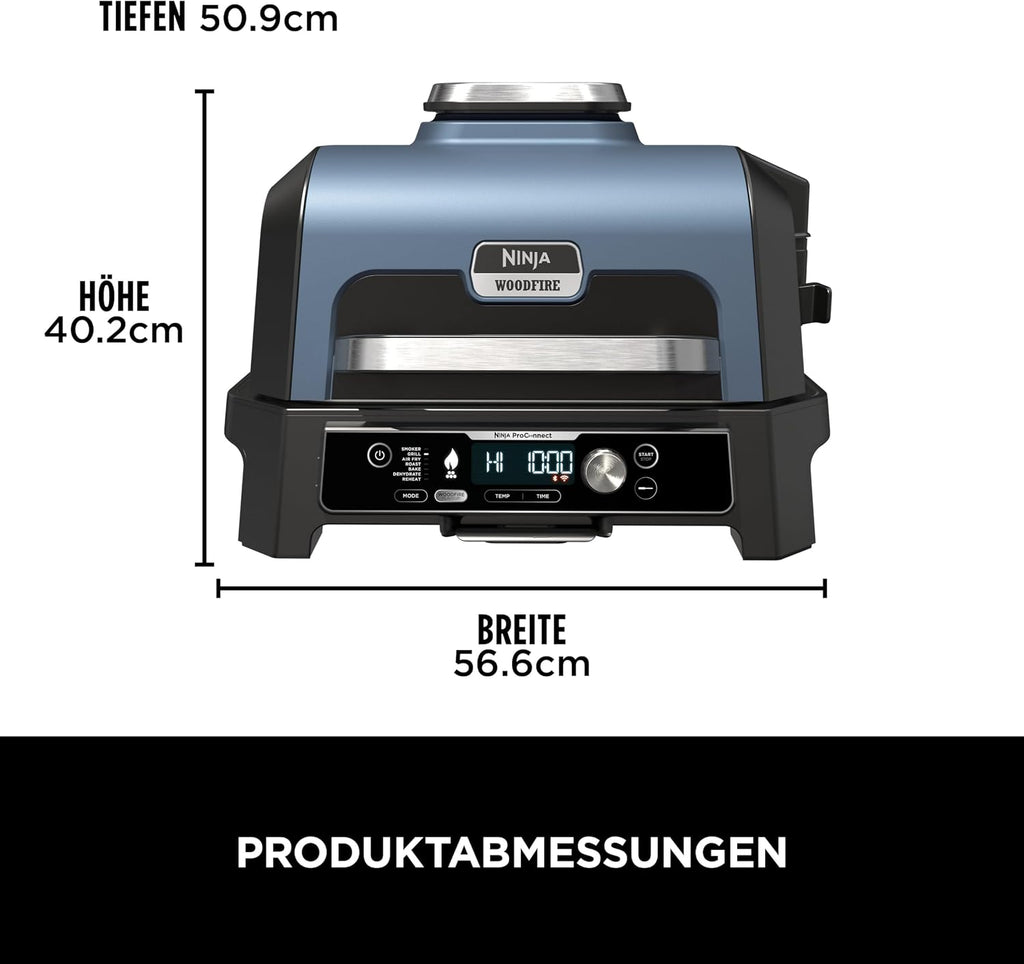 Ninja Woodfire Pro Connect XL Elektrischer BBQ Smoker Grill, wetterfest