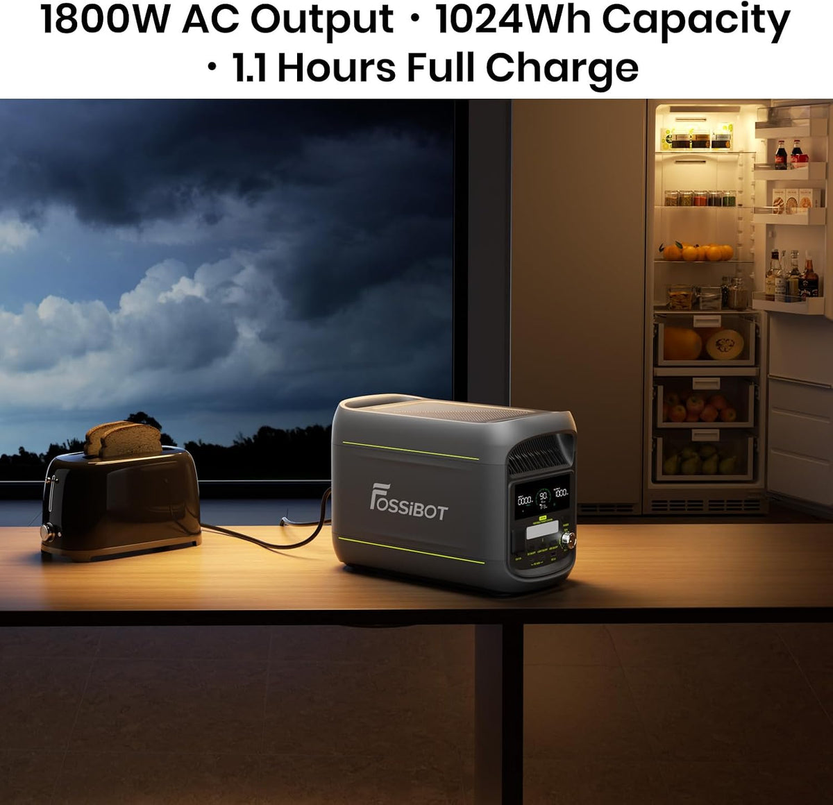 FOSSiBOT F1800 Tragbare Powerstation 1800W 1024Wh