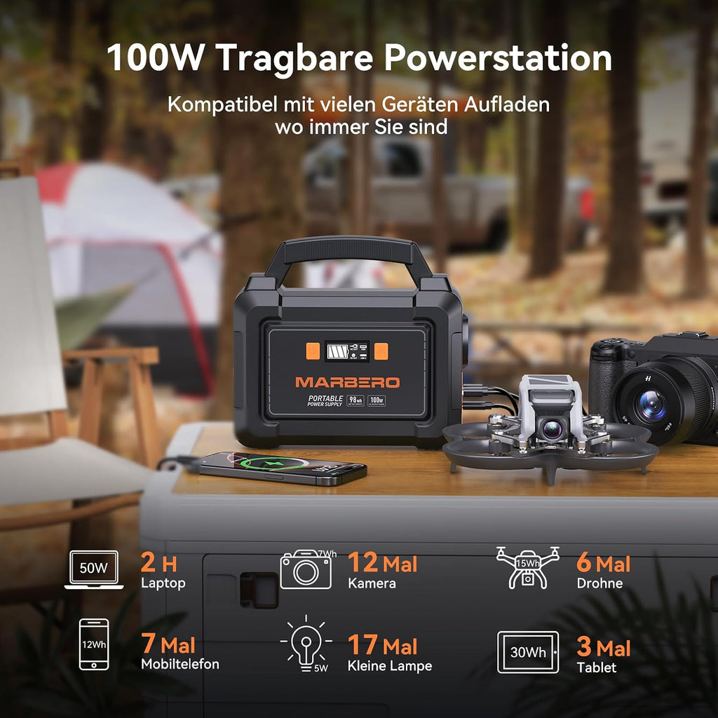 MARBERO Tragbare Powerstation 100W 98Wh