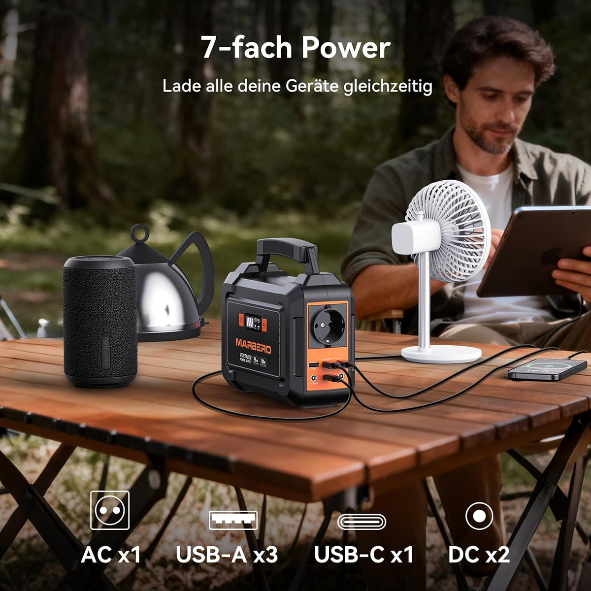 MARBERO Tragbare Powerstation 100W 98Wh