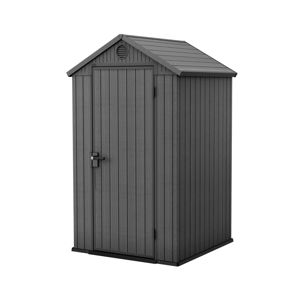 Keter Gerätehaus Darwin 6x6, Grau, Außenmaße 190x183x221cm, wartungsfrei, wetterfest, wasserdicht, mit Unterboden