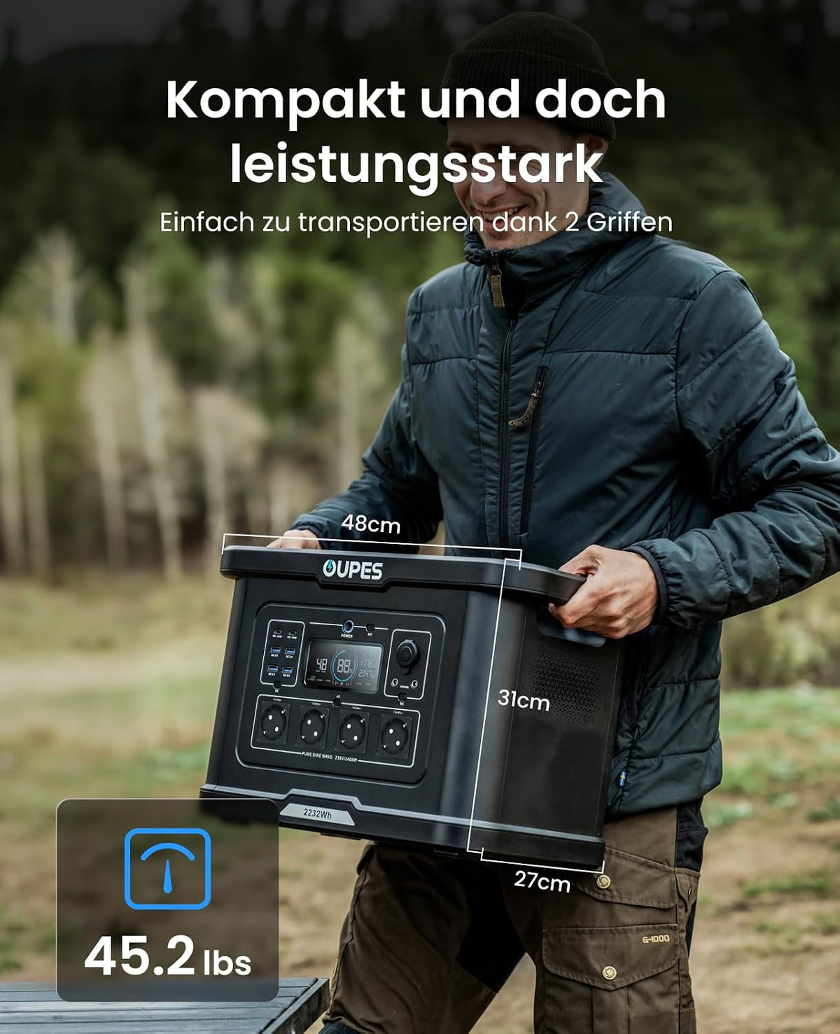 OUPES Exodus 2400 Tragbare Powerstation 2400W 2048Wh