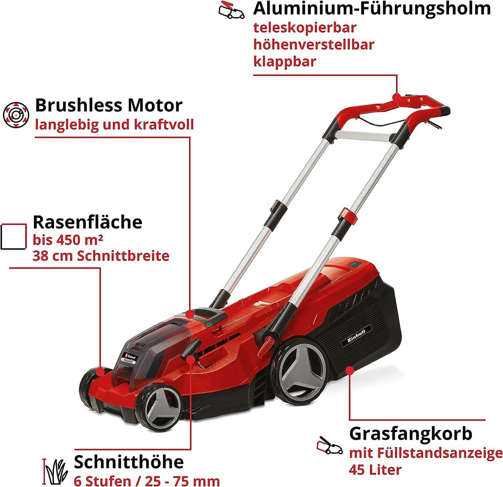 Einhell Rasarro 36/38 Kit Akku-Rasenmäher 36V 38cm