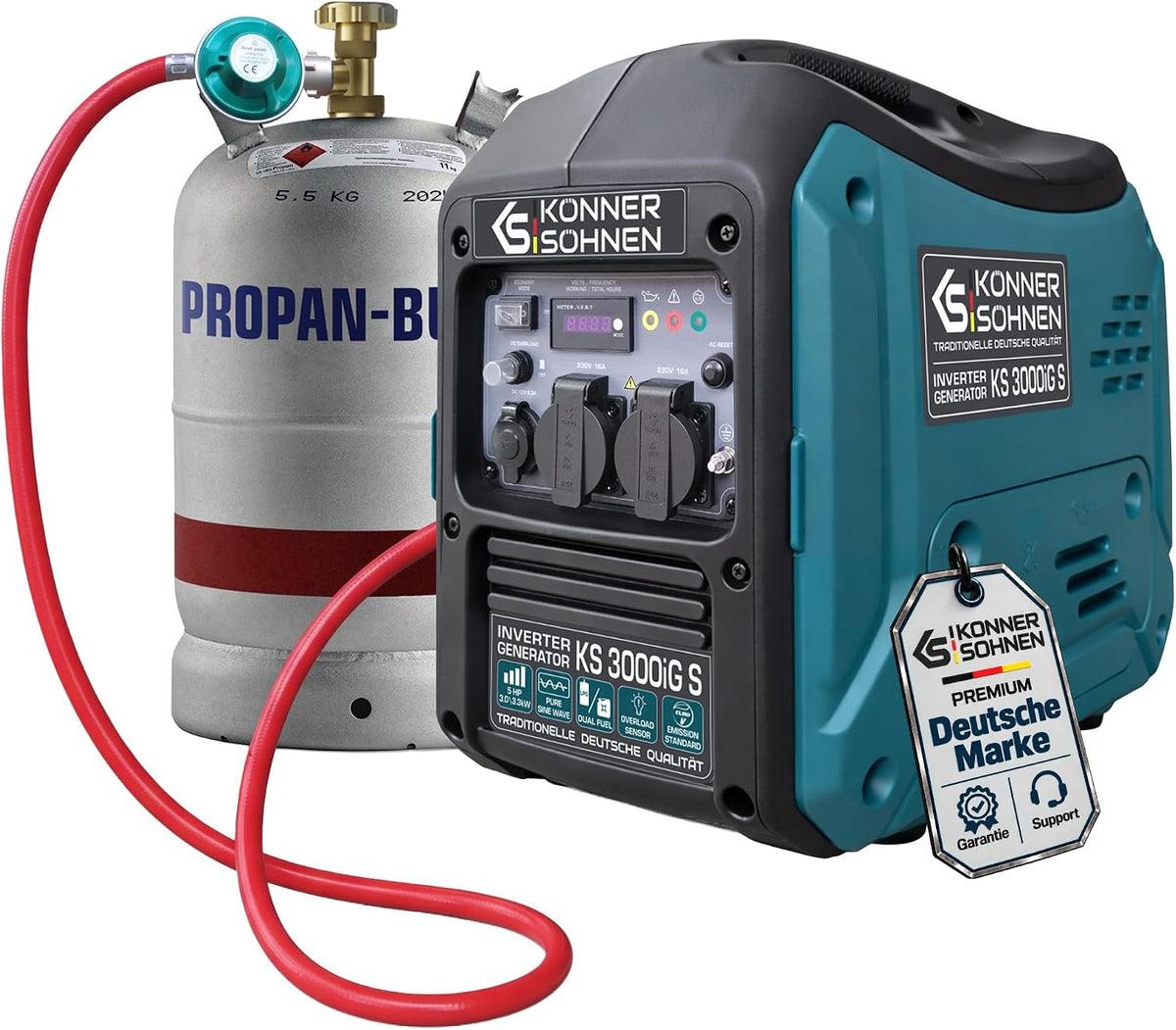 Könner&Söhnen KS 3000iG S Inverter Stromerzeuger Benzin LPG 3300W