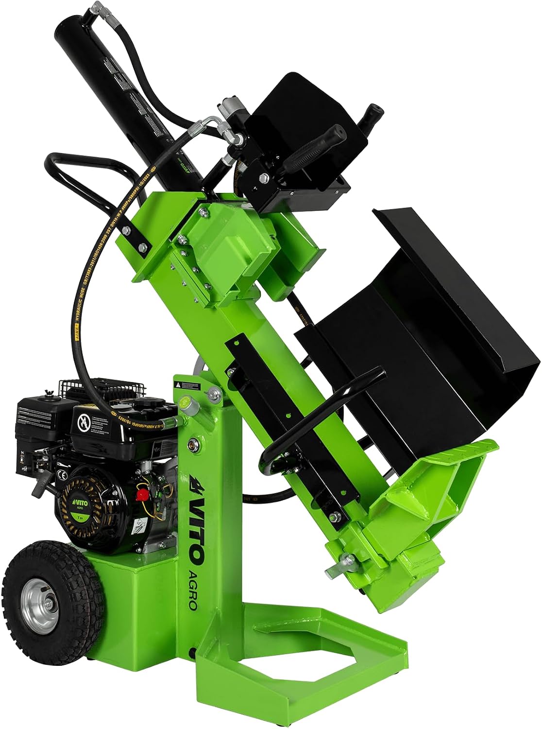 VITO Garden Benzin Holzspalter 12t mit 3 Arbeitspositionen, leistungsstarker 4T-Verbrennungsmotor mit 7 PS / 5200W, EURO 5 max - VIRLG12 Holzspalter 12 tonnen vertikal, horizontal, diagonal