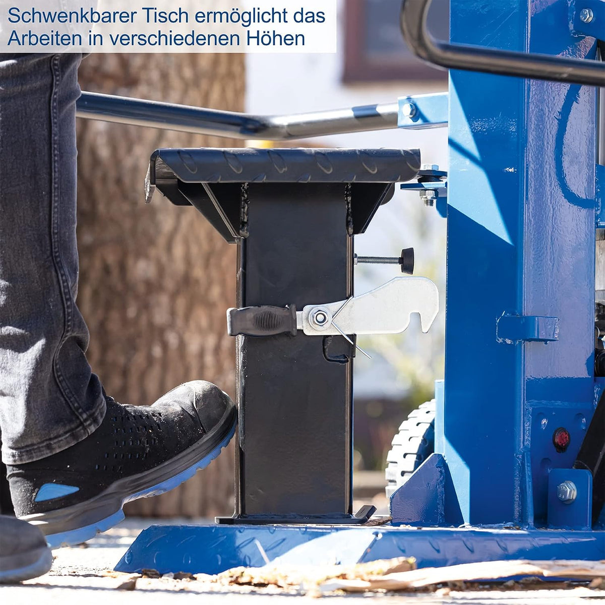 Scheppach Compact 10t Meterholz Holzspalter stehend 230V | 10 Tonnen Spaltkraft | 3500W Leistung | Holzlänge 1070mm / max. Ø 380mm | schwenkbarer Tisch | Hartholz & Weichholz - mit Fahrvorrichtung