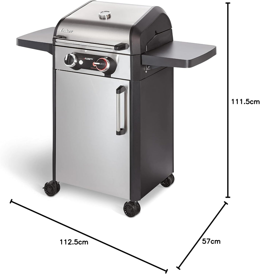 Enders Elektrogrill eFLOW PRO 2 TURBO, mit Gussrost SWITCH GRID, TURBO ZONE für heiße Temperaturen, SIMPLE CLEAN Reinigungssystem, Aluguss-Seitenteile an Garhaube und Brennkammer, Grillwagen #97106