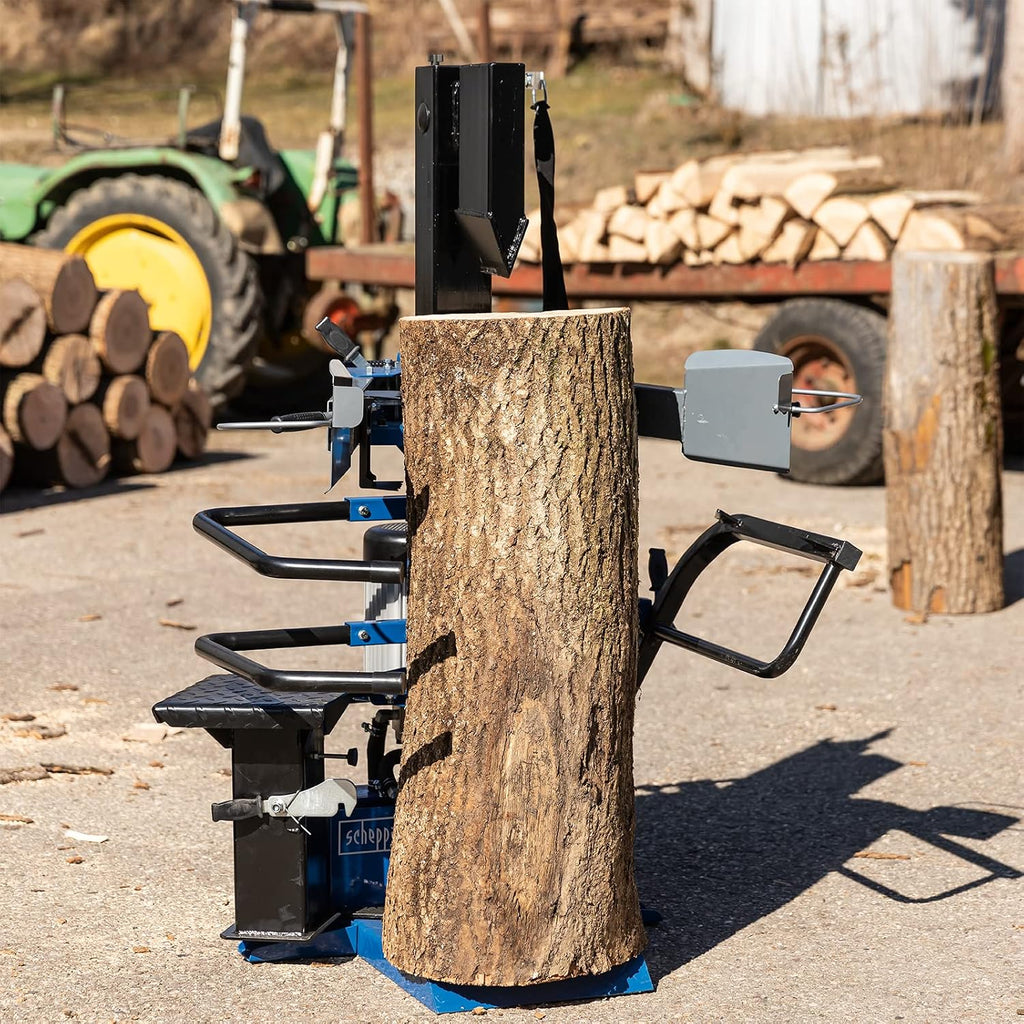 Scheppach Compact 10t Meterholz Holzspalter stehend 230V | 10 Tonnen Spaltkraft | 3500W Leistung | Holzlänge 1070mm / max. Ø 380mm | schwenkbarer Tisch | Hartholz & Weichholz - mit Fahrvorrichtung