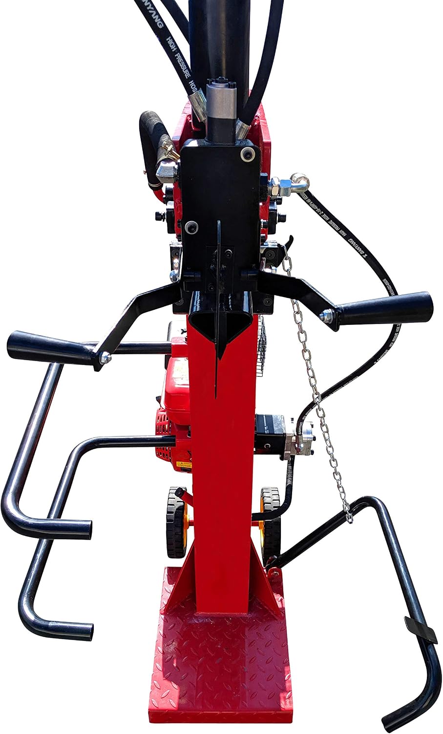 CROSSFER Holzspalter HSP13T-G6,5 13 Tonnen Spaltkraft / 104 cm Spaltlänge/Benzinmotor 6,5 PS 4 Takt OHV luftgekühlt / 2 Hand Bedienung/große Transporträder/hohe Spaltkraft