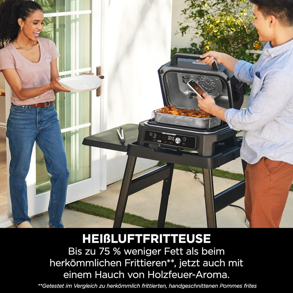 Ninja Woodfire Pro Connect XL Elektrischer BBQ Smoker Grill, wetterfest