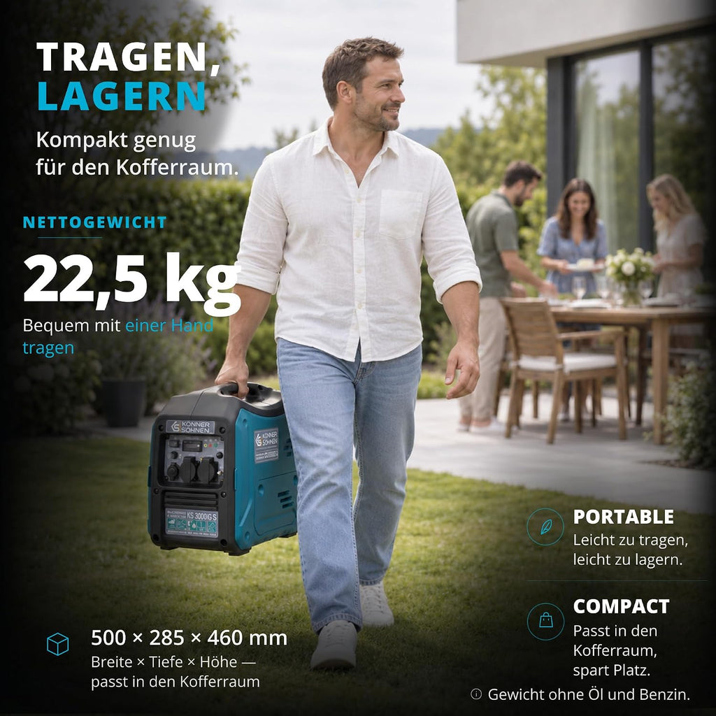 Könner&Söhnen KS 3000iG S Inverter Stromerzeuger Benzin LPG 3300W