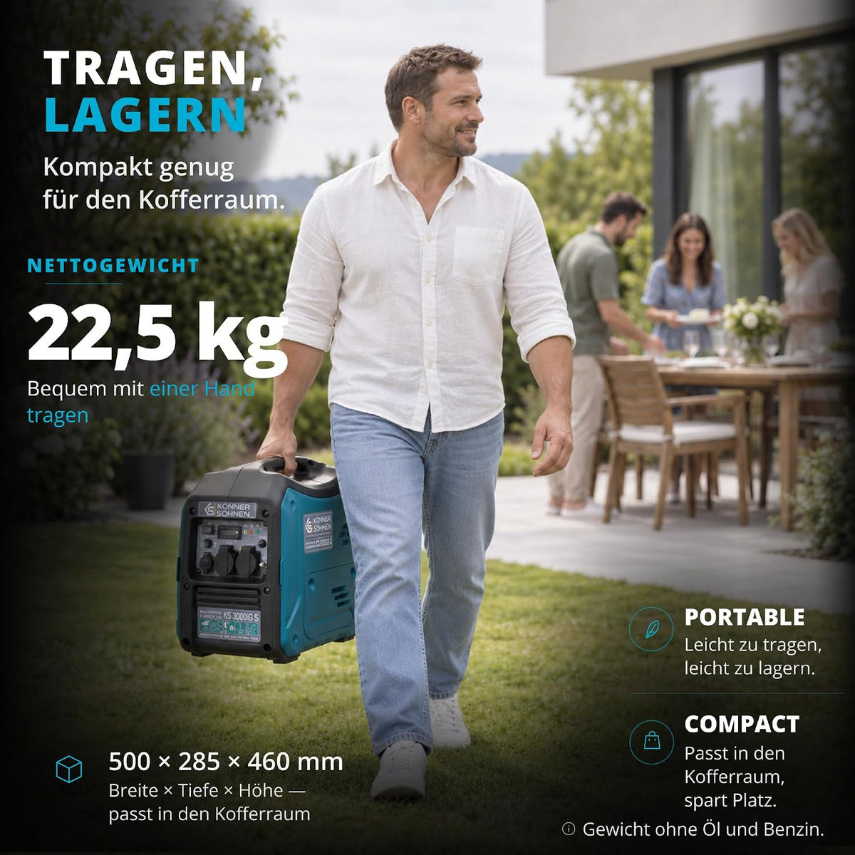 Könner&Söhnen KS 3000iG S Inverter Stromerzeuger Benzin LPG 3300W