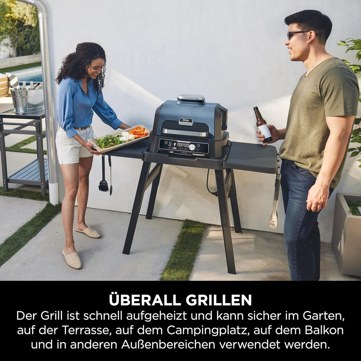 Ninja Woodfire Pro Connect XL Elektrischer BBQ Smoker Grill, wetterfest