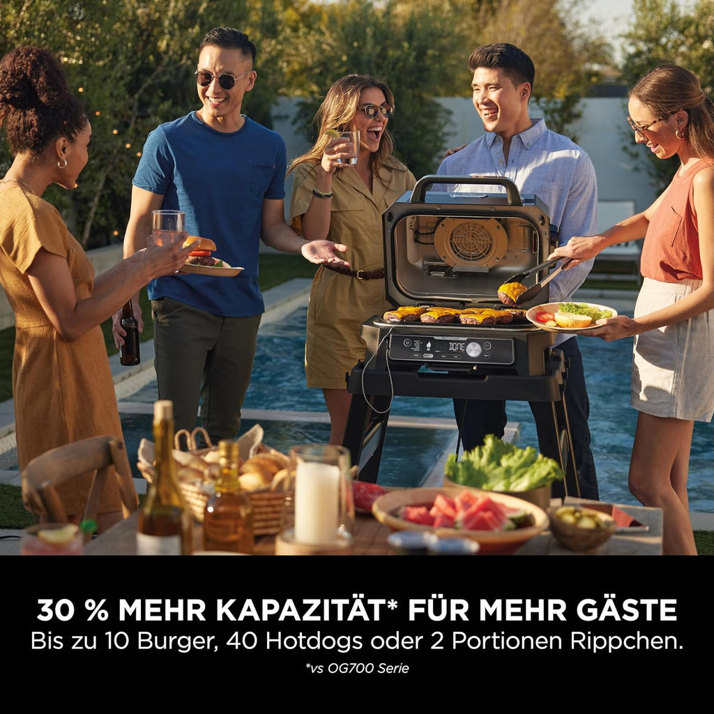 Ninja Woodfire Pro Connect XL Elektrischer BBQ Smoker Grill, wetterfest