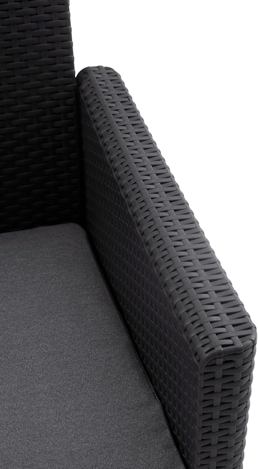 Keter Nora Gartenmöbel Lounge Set, inkl. Sitzkissen, grau, für 4 Personen, wahlweise 3er Sofa + Sessel oder 2x 2-Sitzer Sofa und Tisch