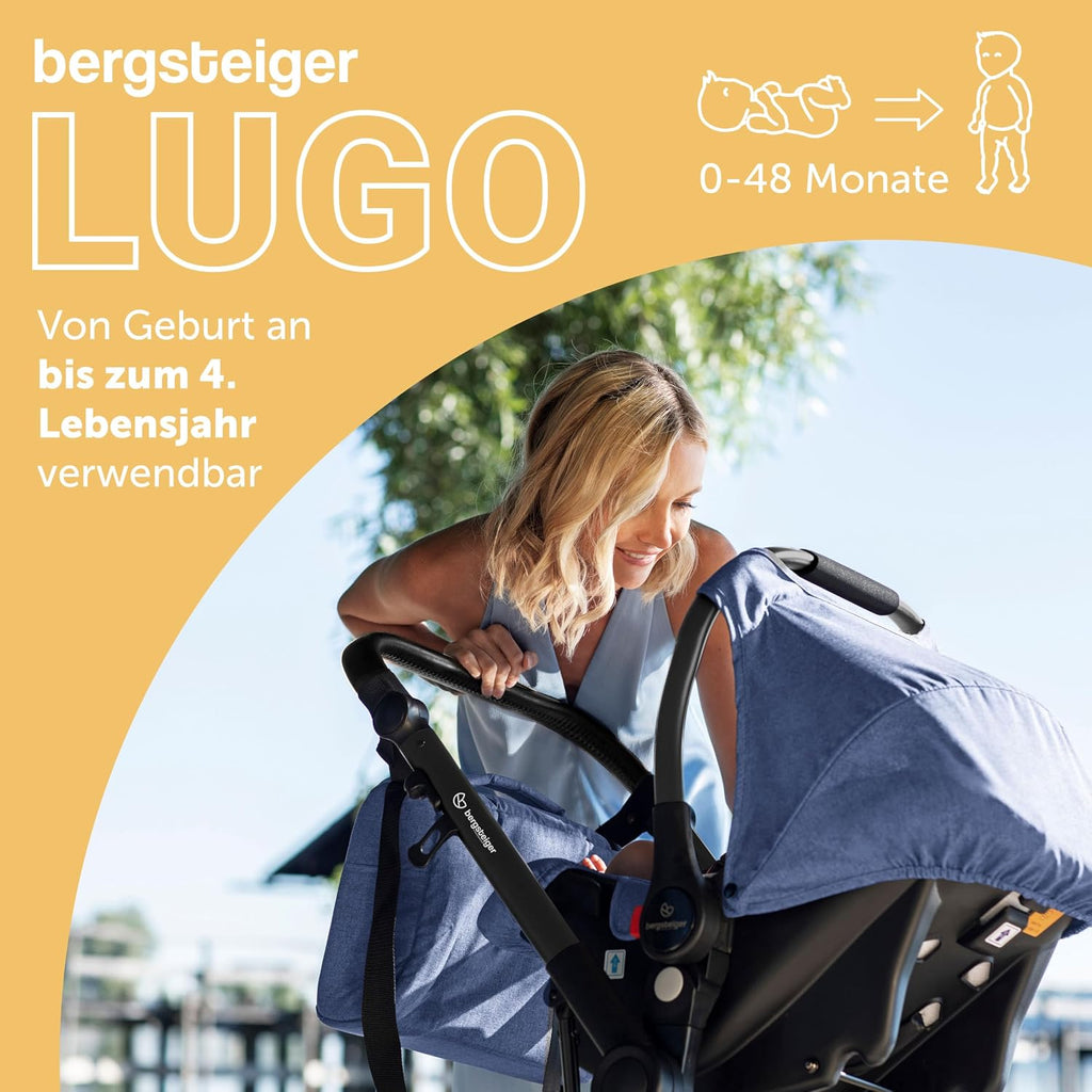 Bergsteiger Lugo 3in1 Kombikinderwagen Komplettset inkl Babyschale