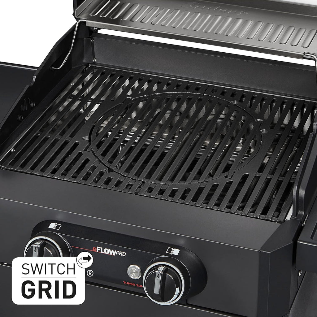 Enders Elektrogrill eFLOW PRO 2 TURBO SHADOW, Gussrost SWITCH GRID, TURBO ZONE für heiße Temperaturen, SIMPLE CLEAN Reinigungssystem, Aluguss an Garhaube & Brennkammer, Grillwagen #97126