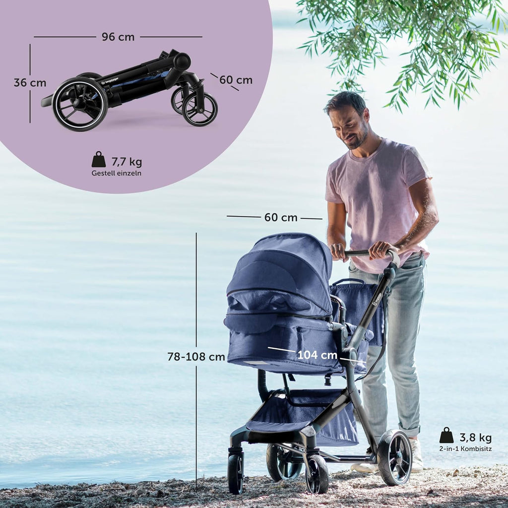 Bergsteiger Lugo 3in1 Kombikinderwagen Komplettset inkl Babyschale