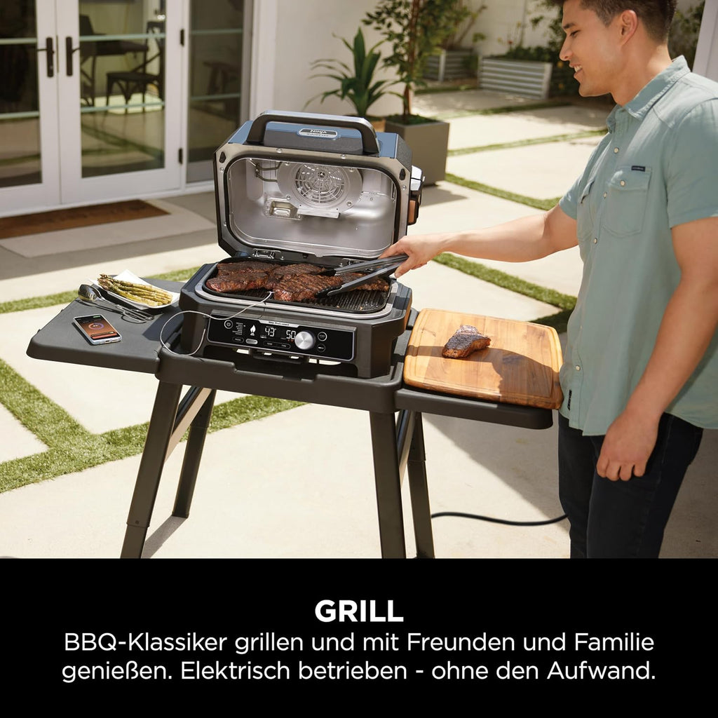 Ninja Woodfire Pro Connect XL Elektrischer BBQ Smoker Grill, wetterfest