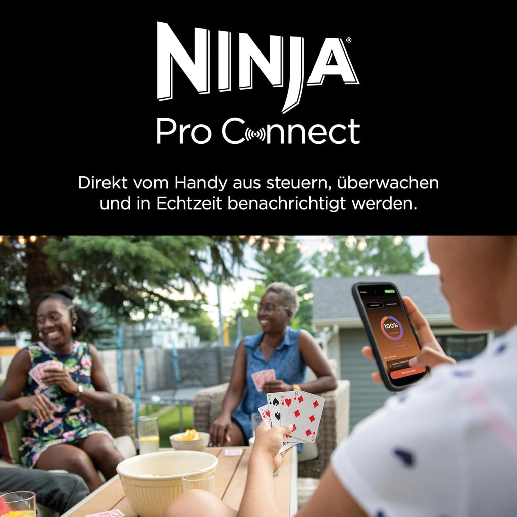 Ninja Woodfire Pro Connect XL Elektrischer BBQ Smoker Grill, wetterfest