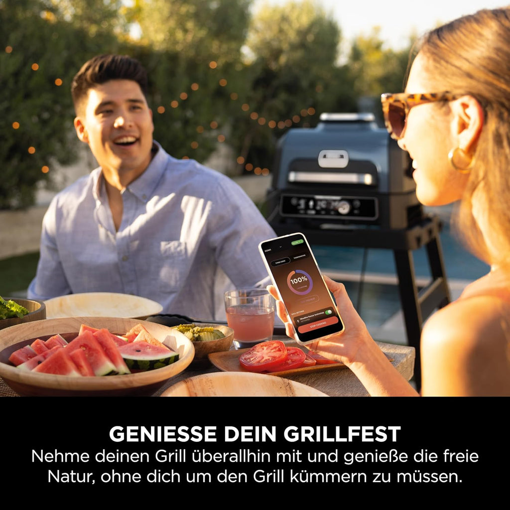Ninja Woodfire Pro Connect XL Elektrischer BBQ Smoker Grill, wetterfest