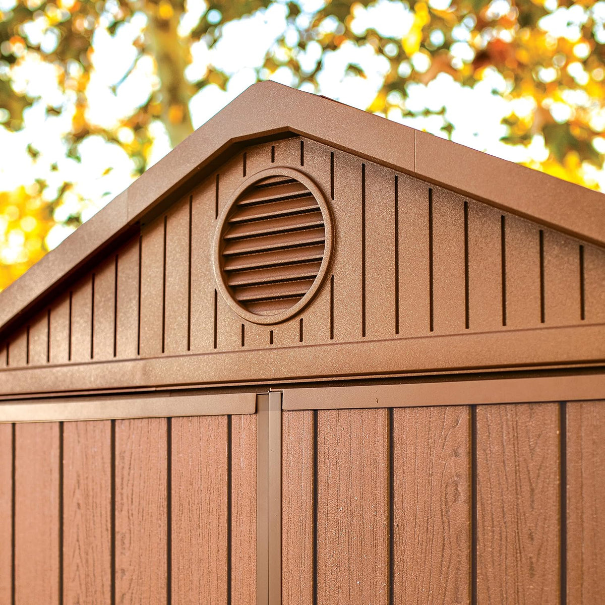 Keter Gerätehaus Darwin 6x4 DD, Braun, Außenmaße 190x122x221cm, wartungsfrei, Kunststoff,wetterfest, Gartenhaus Geräteschuppen Gartenhütte, Hütte für Gartengeräte
