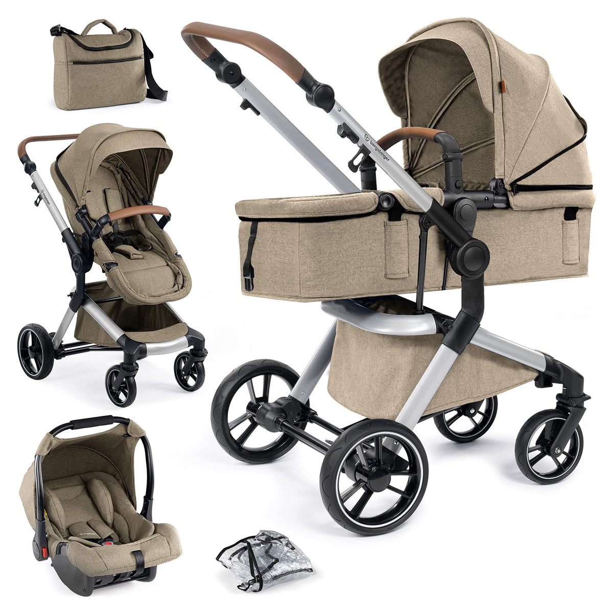 Bergsteiger Lugo 3in1 Kombikinderwagen Komplettset inkl Babyschale