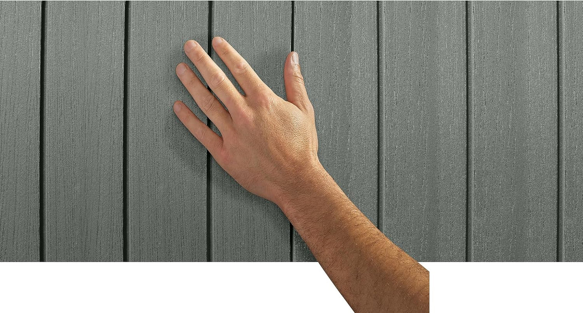 Keter Gartenhaus Darwin 6 x 4, Holzoptik, Farbe Salbeigrün, 2,2 m², 190 x 122 x 221 H cm