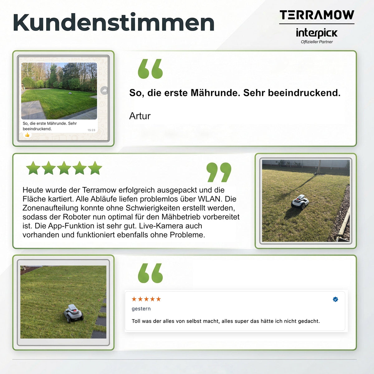 TerraMow V600 Mähroboter Kabellos 600 m²