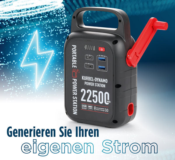 Kopp Verlag Kurbel-Dynamo-Powerstation 22500mAh
