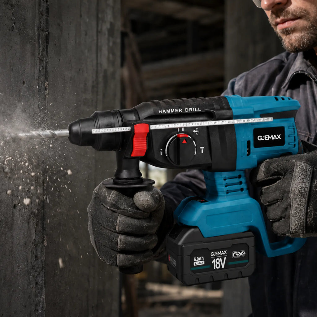 GJEMAX Akku-Bohrhammer 18V SDS-Plus