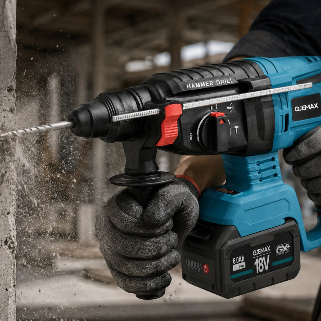 GJEMAX Akku-Bohrhammer 18V SDS-Plus