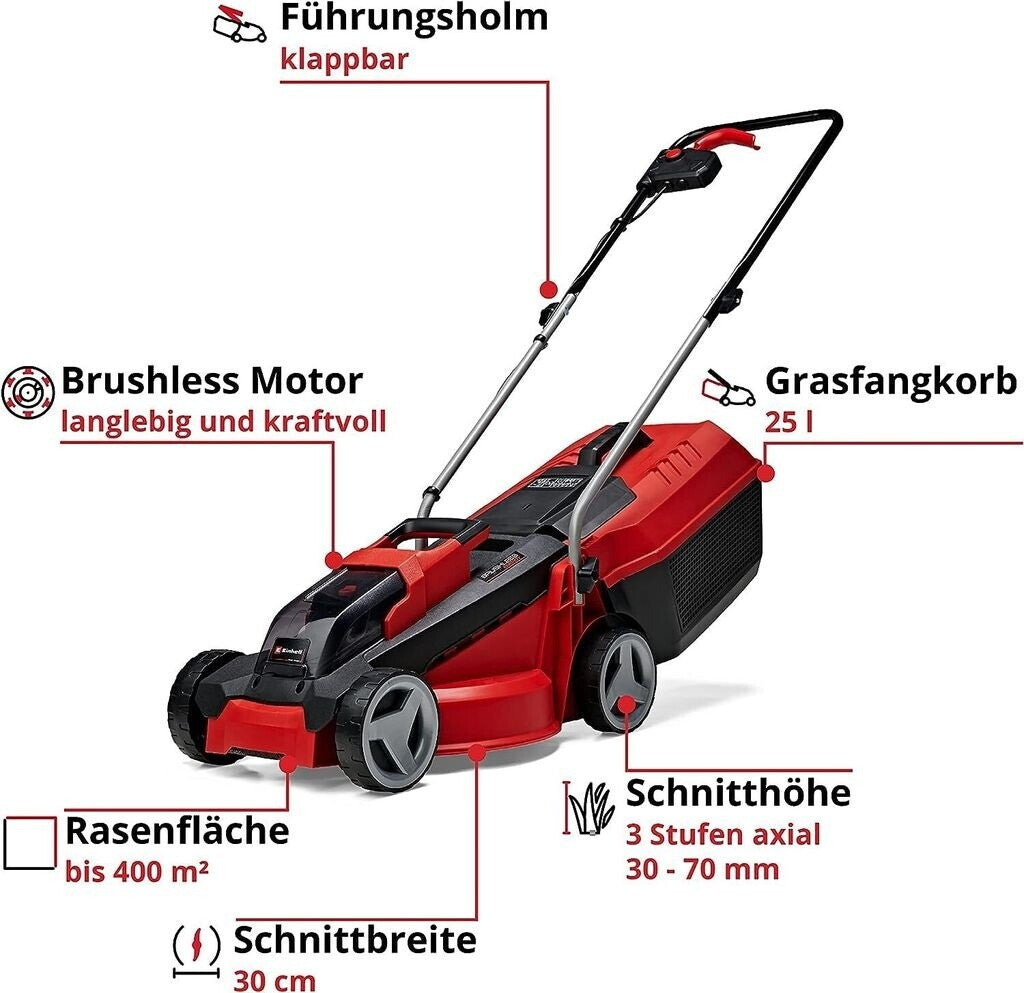 Einhell GE-CM 18/30 Li-Solo Akku-Rasenmäher 18V 30cm